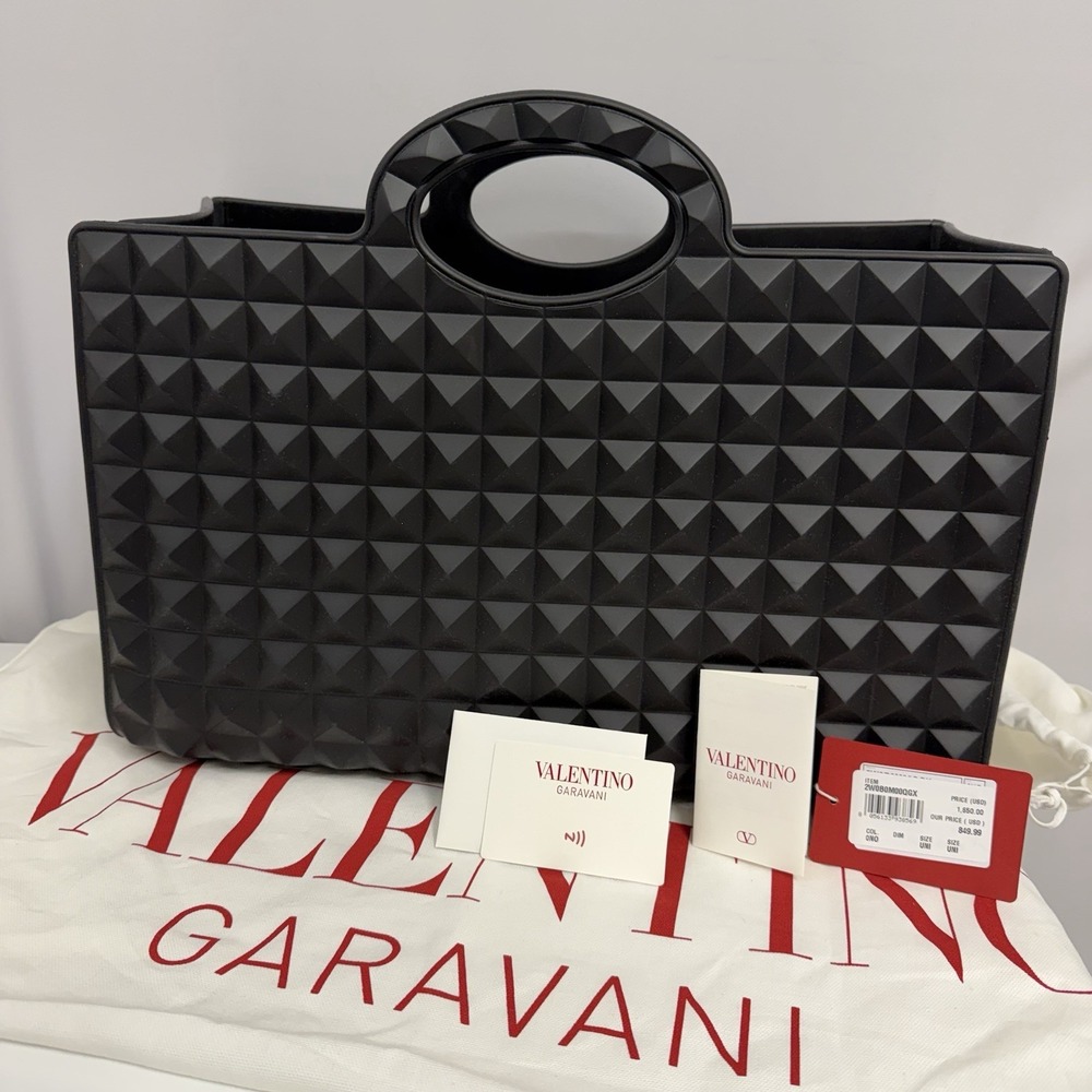 Valentino Garavani Rubber Tote Bag Purse Le Troisième Black NWT $1,650 Dust Bag